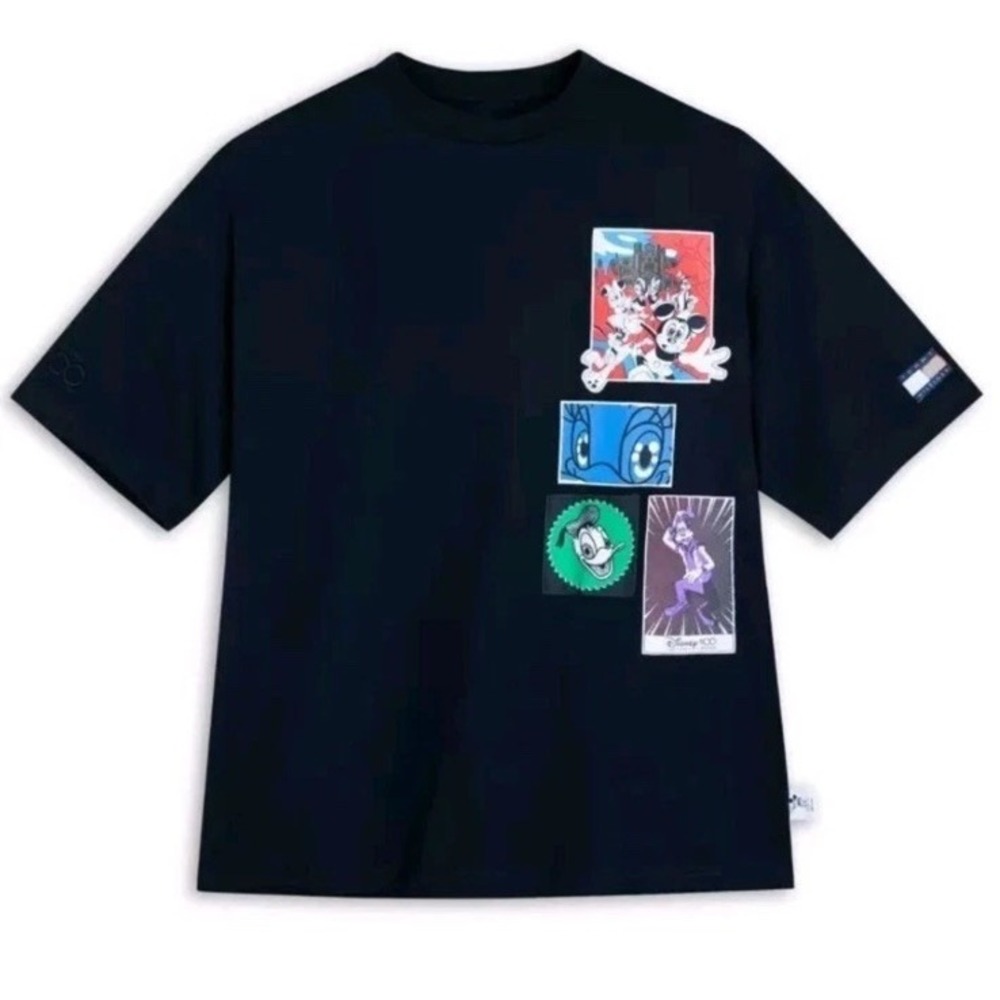 Tommy Hilfiger x Disney T-shirt Mickey Mouse & Friends Disney100 NWT Sz L Black‎